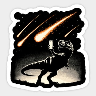 Dinosaur T-Rex Selfie Photo Asteroid Novelty Funny Dinosaur Sticker